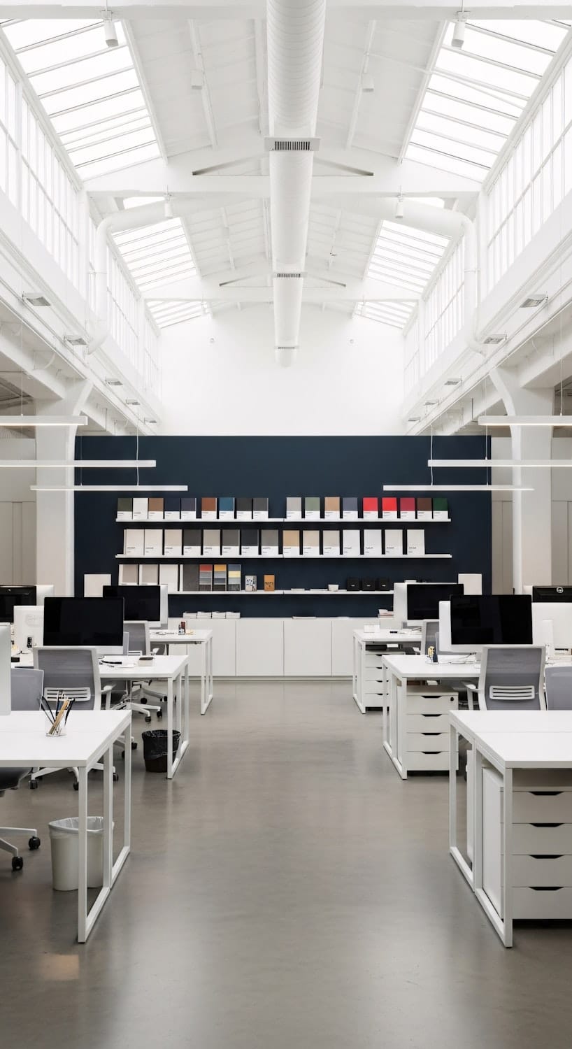 A bright, modern office interior with natural daylight